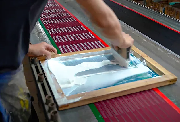 Manual Screen Printing Process on Straps
